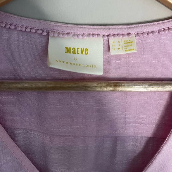 3/$25 Maeve Anthropologie Baby Pink Tortoise Shell Blouse - Picture 7 of 10